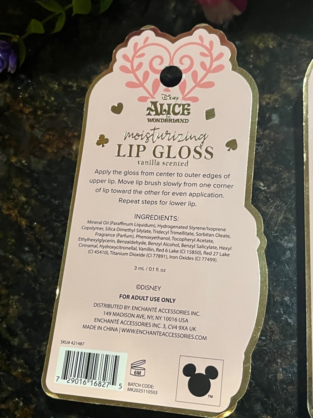 Disney parks Alice in wonderland Cheshire Cat mouse ears queen of hearts lip set - Picture 7 of 9